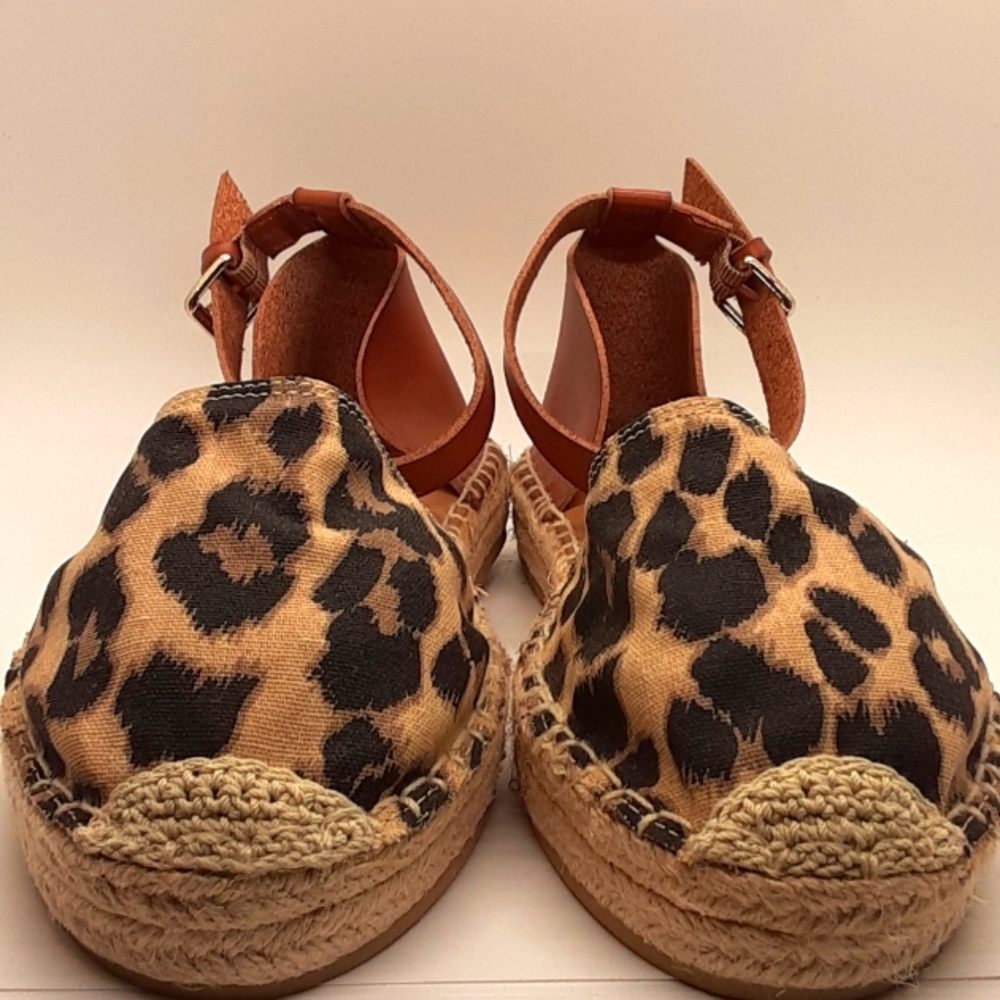 Old Navy leopard print espadrilles with buckle